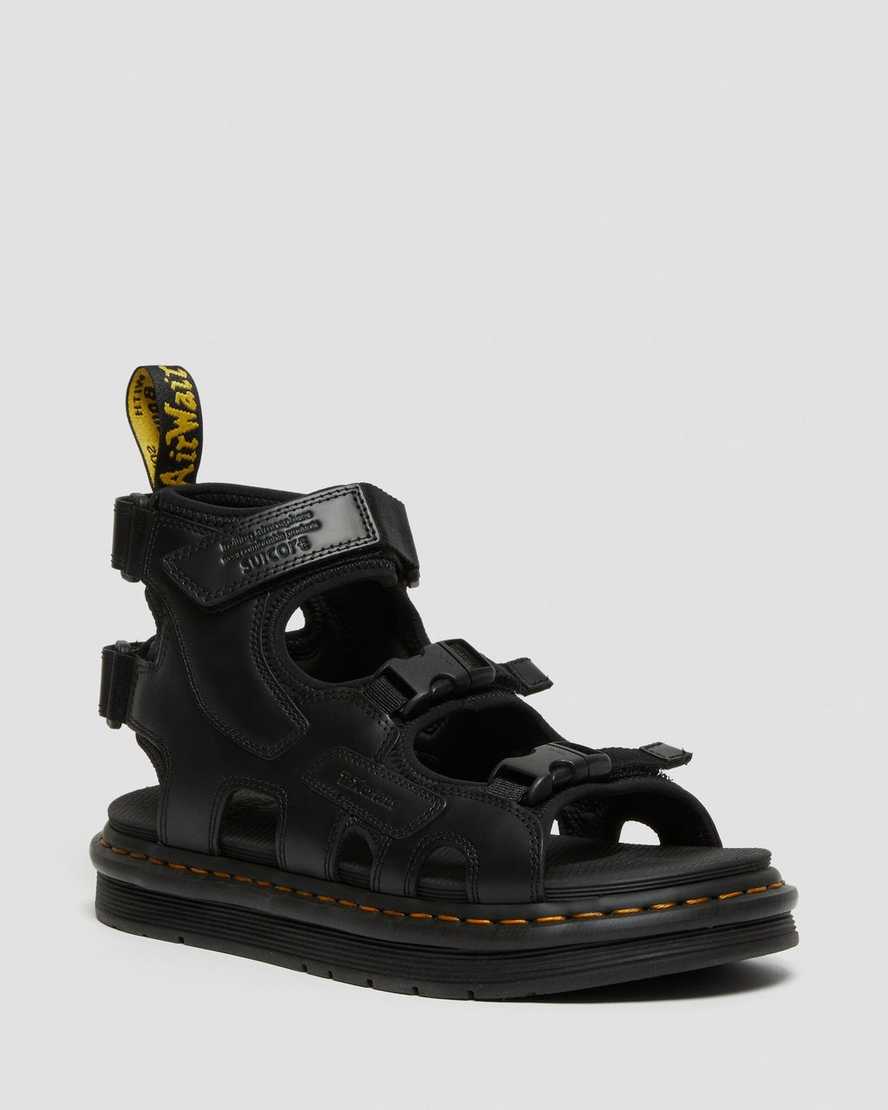 Dr. Martens Suicoke Boak Nahka Strap Naisten Platform Sandaalit - Mustat Sandaalit [956-OWBFCX]